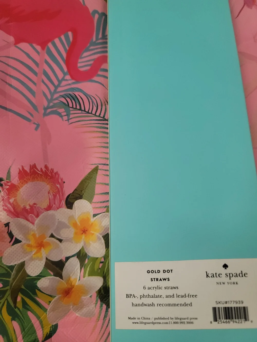 kate spade Cream Acrylic Party Straws with Gold Dots 6pc
